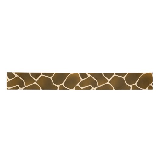 Wild Safari Natuurlijke Giraffe Print Satijnen Lint (Voorkant)