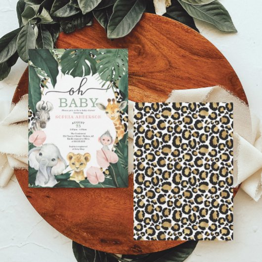 Wild Safari Oerwoud Animals Baby shower Kaart