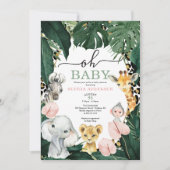 Wild Safari Oerwoud Animals Baby shower Kaart (Voorkant)