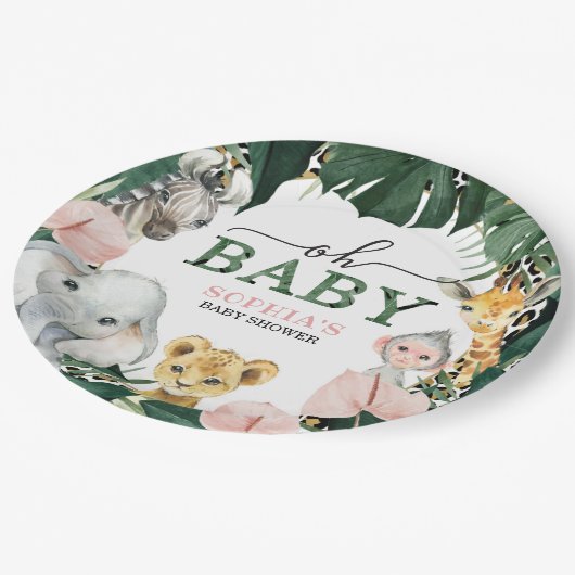 Wild Safari Oerwoud Animals Baby shower Paper Bord (Gekanteld)
