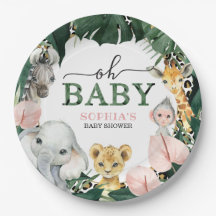 Wild Safari Oerwoud Animals Baby shower Paper Bord