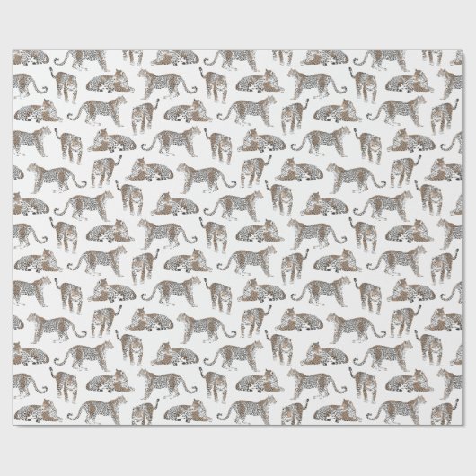 Wild Safari Oerwoud Luipaard Patterned Cadeaupapier (Vlak)
