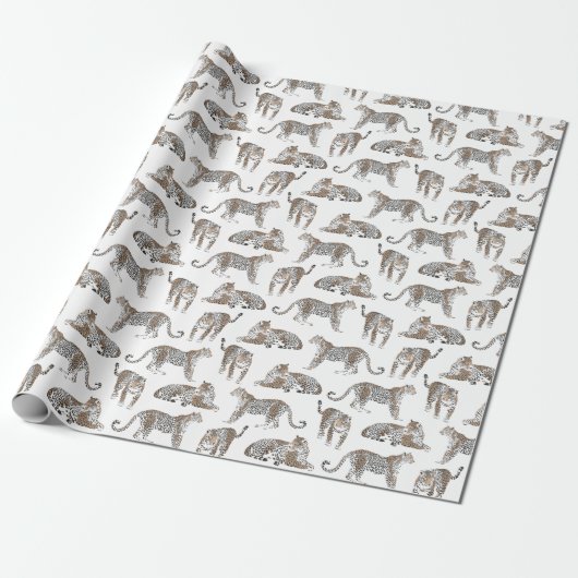 Wild Safari Oerwoud Luipaard Patterned Cadeaupapier (Uitgerold)