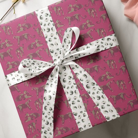 Wild Safari Oerwoud Luipaard Patterned Satijnen Lint