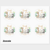 Wild Safari Oerwoud Party Animals Baby shower Ronde Sticker (Vel)