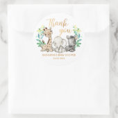 Wild Safari Oerwoud Party Animals Baby shower Ronde Sticker (Tas)