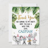 Wild Safari Oerwoud Verjaardag Dank u kaart (Voorkant)