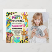 Wild Safari Oerwoud Verjaardagsuitnodiging Kaart (Voorkant / Achterkant)