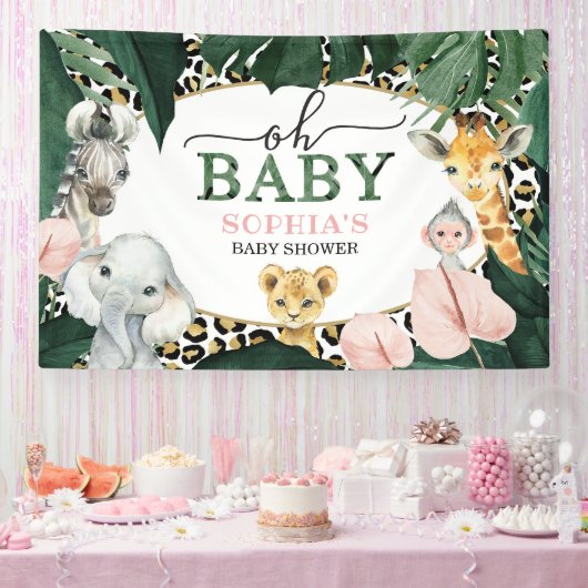 Wild Safari Oh Baby shower Banner (Feest)
