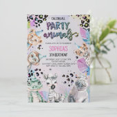 Wild Safari Party Dieren Oerwoud Dieren Verjaardag Kaart (Staand voorkant)