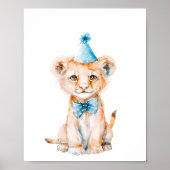 Wild Safari Party Leeuw Dieren Verjaardag Poster (Voorkant)