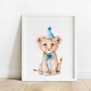 Wild Safari Party Leeuw Dieren Verjaardag Poster