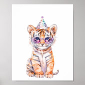 Wild Safari Party Tijger Dieren Verjaardag Poster (Voorkant)