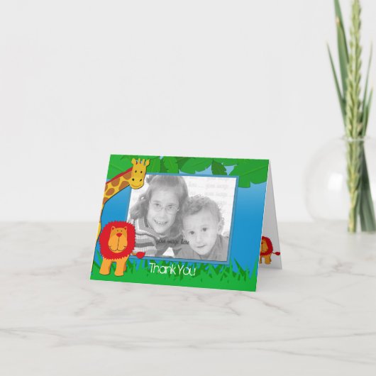 Wild Safari Photo Template Dank u kaart (Voorkant)