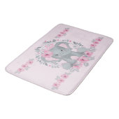 Wild Safari Pink Floral Baby Elephant Baby Nursery Badmat (Gekanteld)