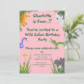 Wild Safari verjaardagsfeestje Kaart (Staand voorkant)