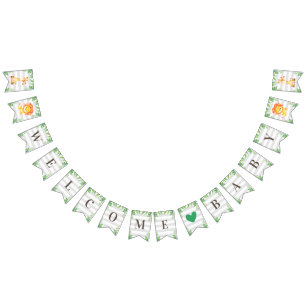 Wild Safari Welcome Baby Boy Shower Lion Giraffe Vlaggetjes