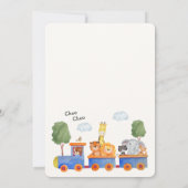 Wild Safari Zoo Animals Train Baby Shower Kaart (Achterkant)