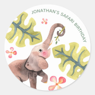 Wild Safari Zoo Birthday Classic Round Sticker