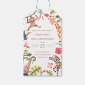 Wild Safari Zoo Birthday Gift Labels Cadeaulabel (Voorkant)