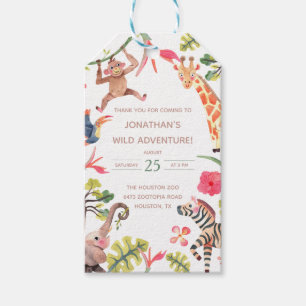 Wild Safari Zoo Birthday Gift Labels Cadeaulabel