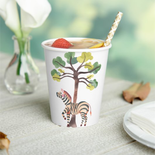 Wild Safari Zoo Birthday Paper Cups Papieren Bekers (Insitu)