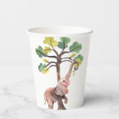 Wild Safari Zoo Birthday Paper Cups Papieren Bekers (Achterkant)