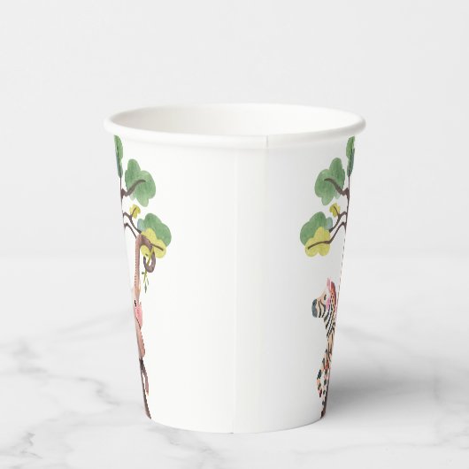 Wild Safari Zoo Birthday Paper Cups Papieren Bekers (Rechts)