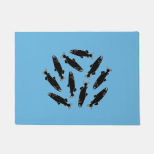 Wild Salmon Fish Pattern Deurmat