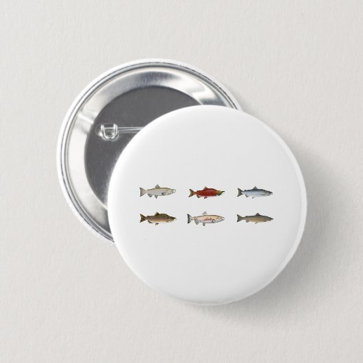 Wild Salmon Ronde Button 5,7 Cm (Voorkant /achterkant)