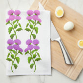 Wild Scottish Thistle Floral Kitchen Towel Theedoek (Quarter Fold)