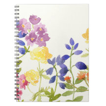 Wild Scottish Waterverf Flowers Spiral Notebook