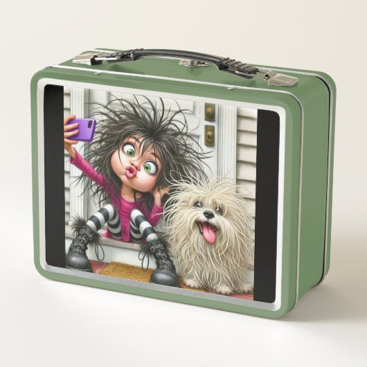 Wild Selfie Fun – Metal Lunchbox voor kinderen & F (Achterkant)