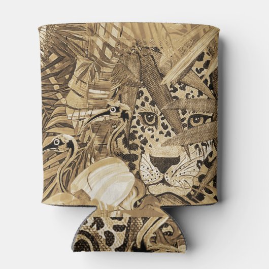 Wild Sepia Leopard Can Cooler (Achterkant)