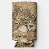 Wild Sepia Leopard Can Cooler  (Achterkant)