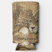 Wild Sepia Leopard Can Cooler  (Voorkant)