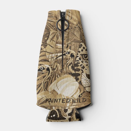 Wild sepia leopard flesjeskoeler (Achterkant)