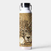 Wild Sepia Leopard Water Bottle Waterfles (Voorkant)