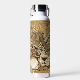 Wild Sepia Leopard  Water Bottle Waterfles