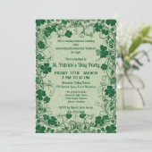 Wild Shamrock Vine Funky Saint Patricks Day Party  Kaart (Staand voorkant)