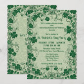 Wild Shamrock Vine Funky Saint Patricks Day Party  Kaart (Voorkant / Achterkant)