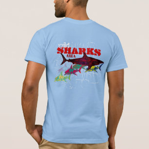 wild shark area cool t-shirt