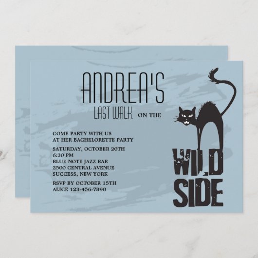 Wild Side Invitation Kaart (Voorkant / Achterkant)