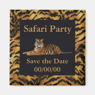 Wild Side Tiger Print Save-the-Date Magneet