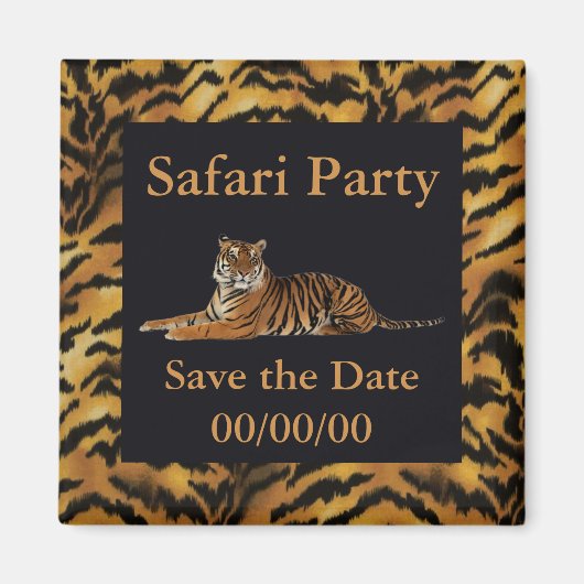 Wild Side Tiger Print Save-the-Date Magneet (Voorkant)