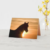 Wild Silhouette Wild Horse Wenskaart Kaart (Gele Bloem)