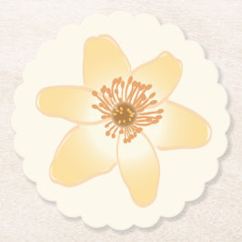 Wild Sinaasappel Anemone Flowers - botanische teke Kartonnen Onderzetters