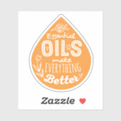 Wild Sinaasappel Die Cut Essential Oil Drop Sticker (Vel)