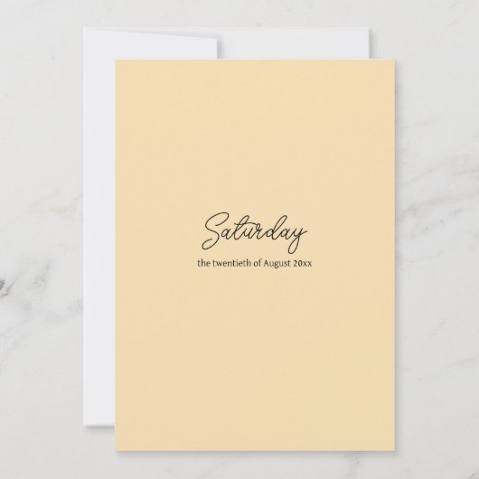 Wild sinaasappel geel groen lente bloemenbruiloft kaart (Achterkant)