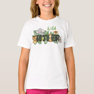 Wild Sister Safari Oerwoud Birthday Family Matchin T-shirt